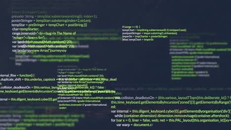 Animation of data processing on black background