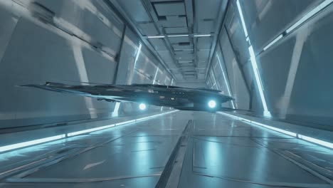 futuristic spaceship in a corridor