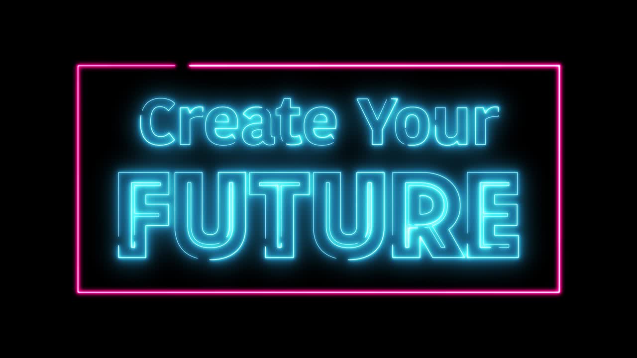 미래의 네온 표지판 비디오를 만들기