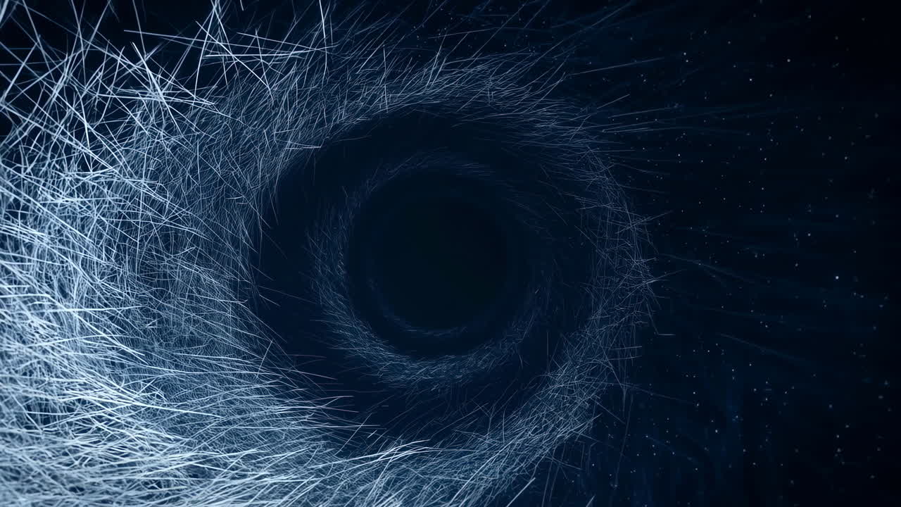 Dynamisk abstrakt spiraltunnel med flydende lyspartikler