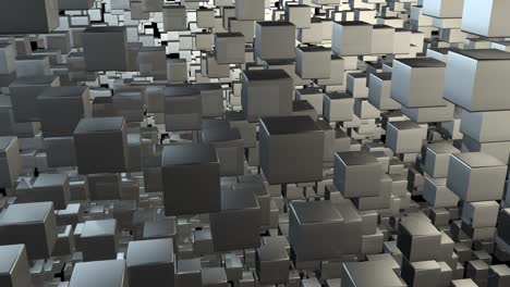 a lot of cubes, endlessly moving in space. beautiful background in a minimalistic style.