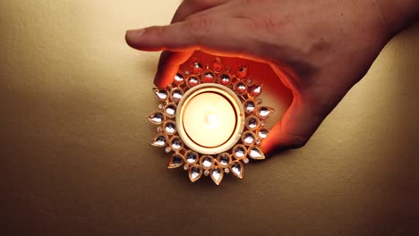 closeup de velas de cera diya para el evento de celebración de la fiesta del festival de diwali