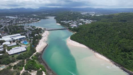 tallebudgera creek and palm beach - gold coast - queensland qld - australia - drone shot