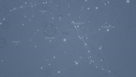 animación digital de estructuras moleculares a través de una red de conexiones contra un fondo gris