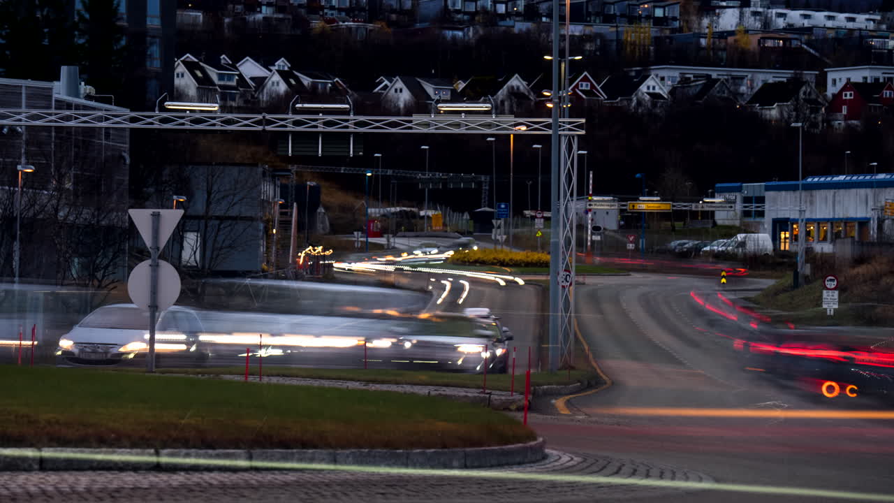 노르웨이 트롬소 시의 타임스 신호등.