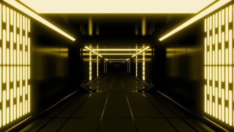 futuristic corridor with neon lights