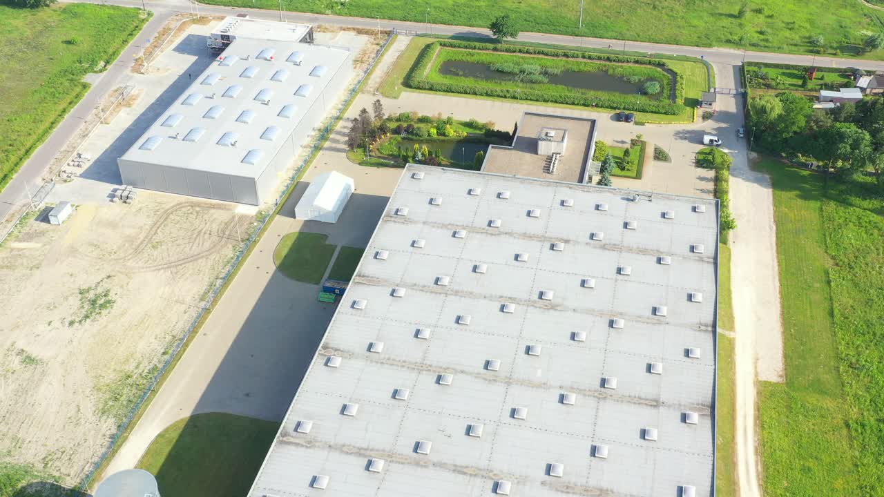 vista aérea del almacén de mercancías