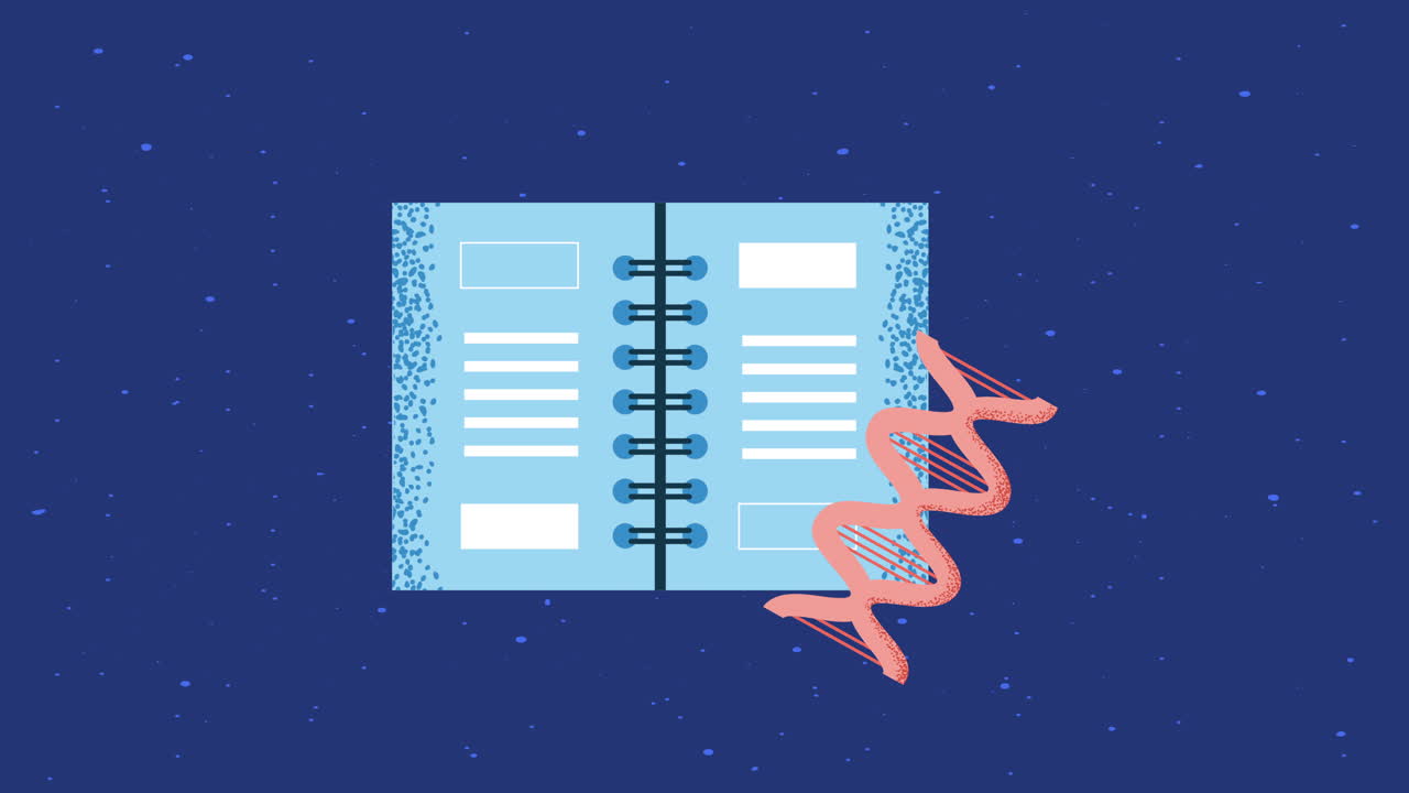 Open Spiral-Bound Notebook with Abstract Design