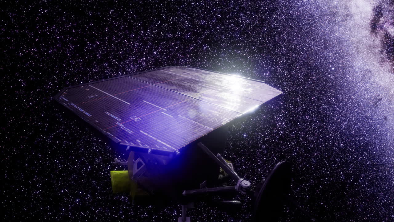 Impact spacecraft capturing images of deep space phenomena with solar panels