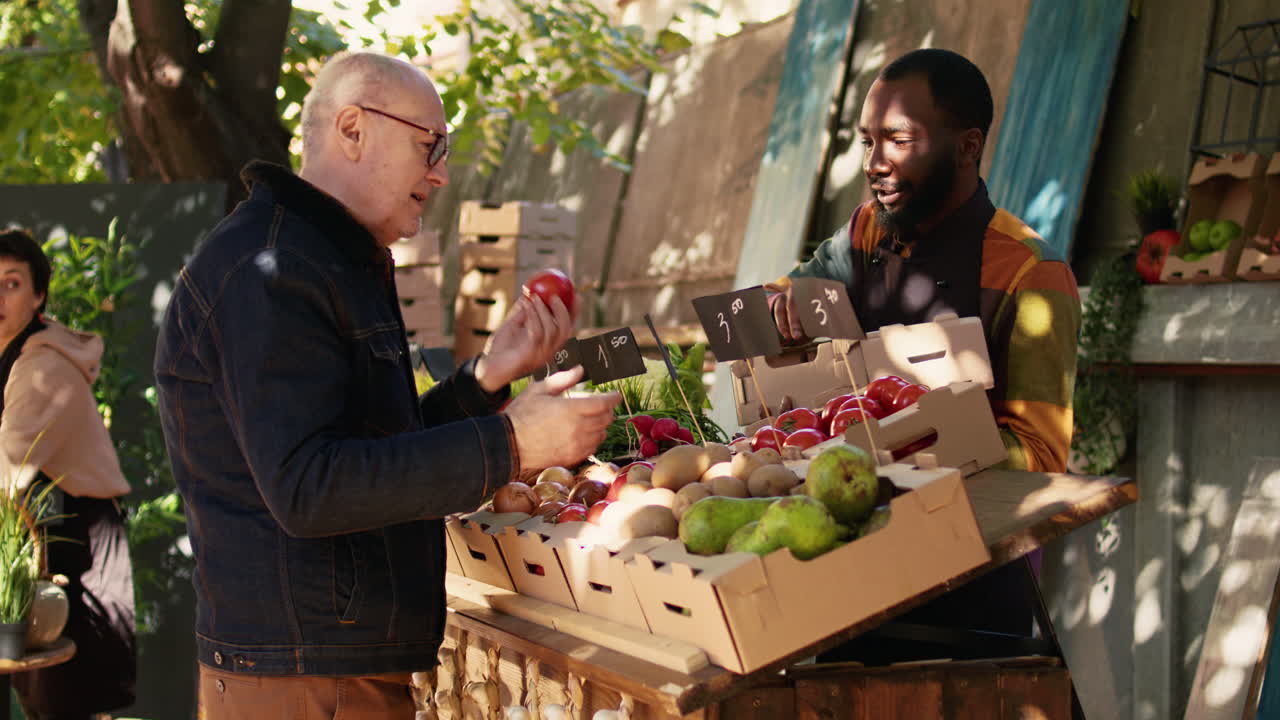 People shopping at a farmer's market