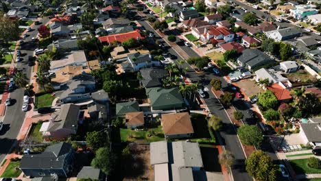 Aerial-view-of-San-Clemente-coastline-city-with-nice-luxury-and-wealthy-homes-before-sunset-time