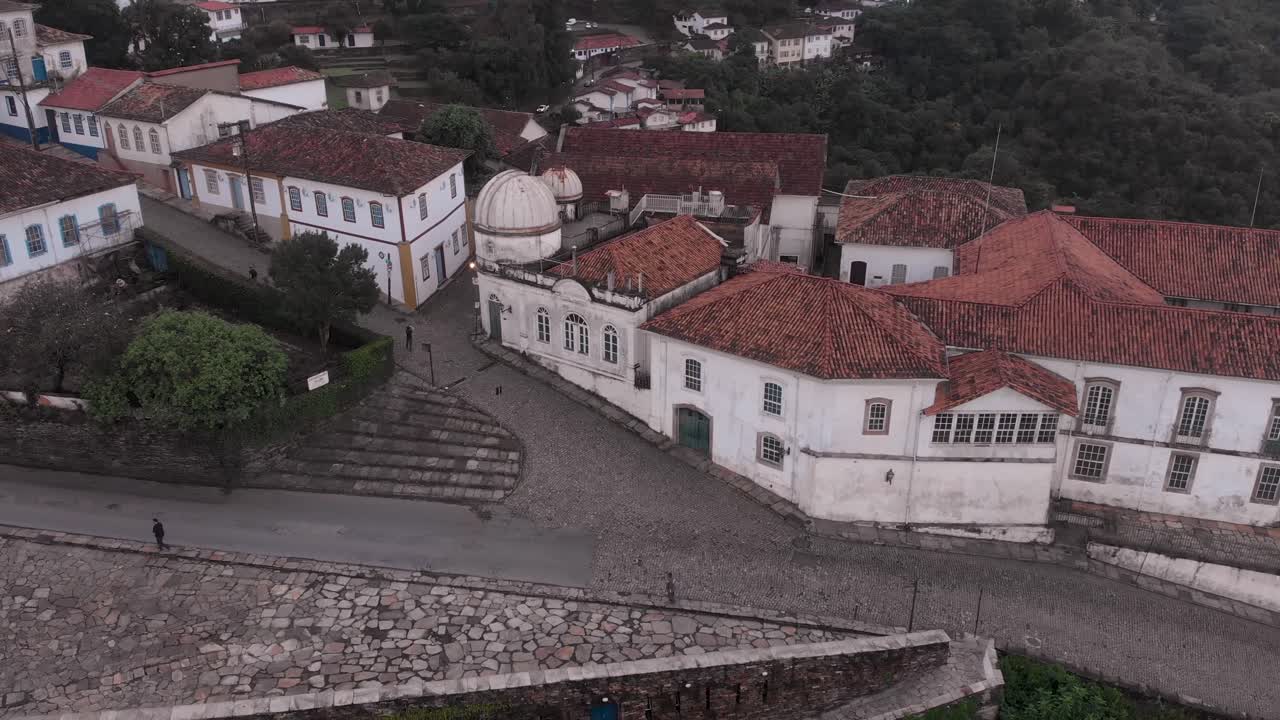 Aerial view of the observatory part of the Science and Technology of Mining Museum of the Federal University of Ouro Preto, Minas Gerais, Brazil