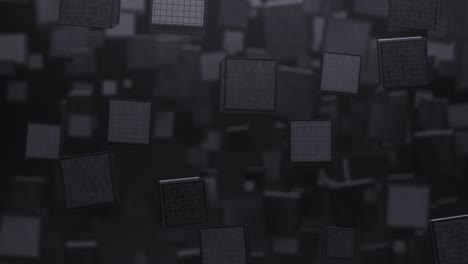 cubos negros en movimiento. animación 3d abstracta.