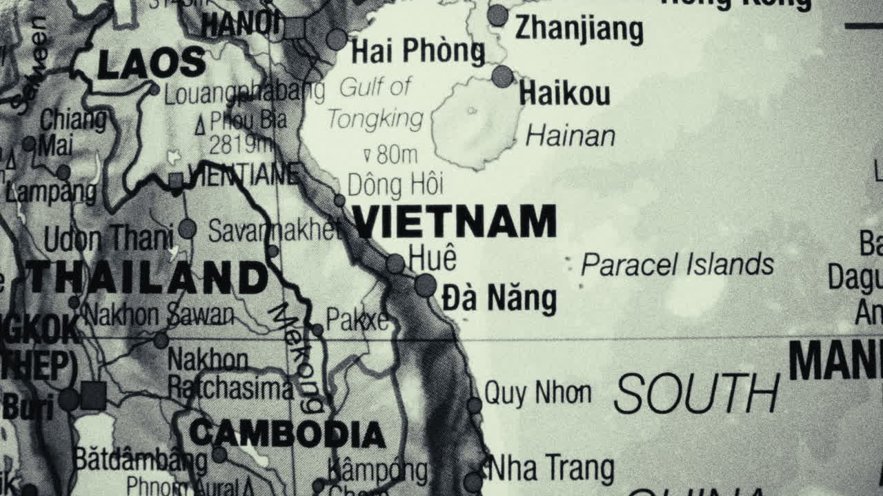 Close-up map of Southeast Asian countries