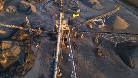 Overhead-flyover-of-conveyor-system-at-Vulcan-Materials-in-Clarksville-Tennessee