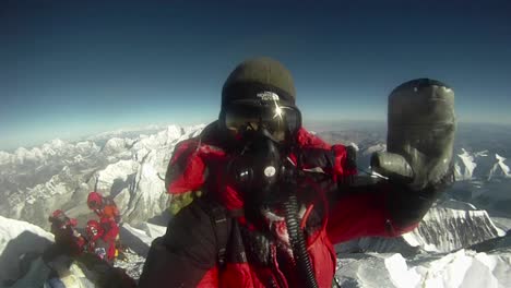 celebración de 360 grados que muestra la cumbre del everest
