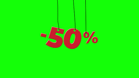 Sale-discount-50-percent-off-with-hanging-badge.-paper-tag-label-animation.