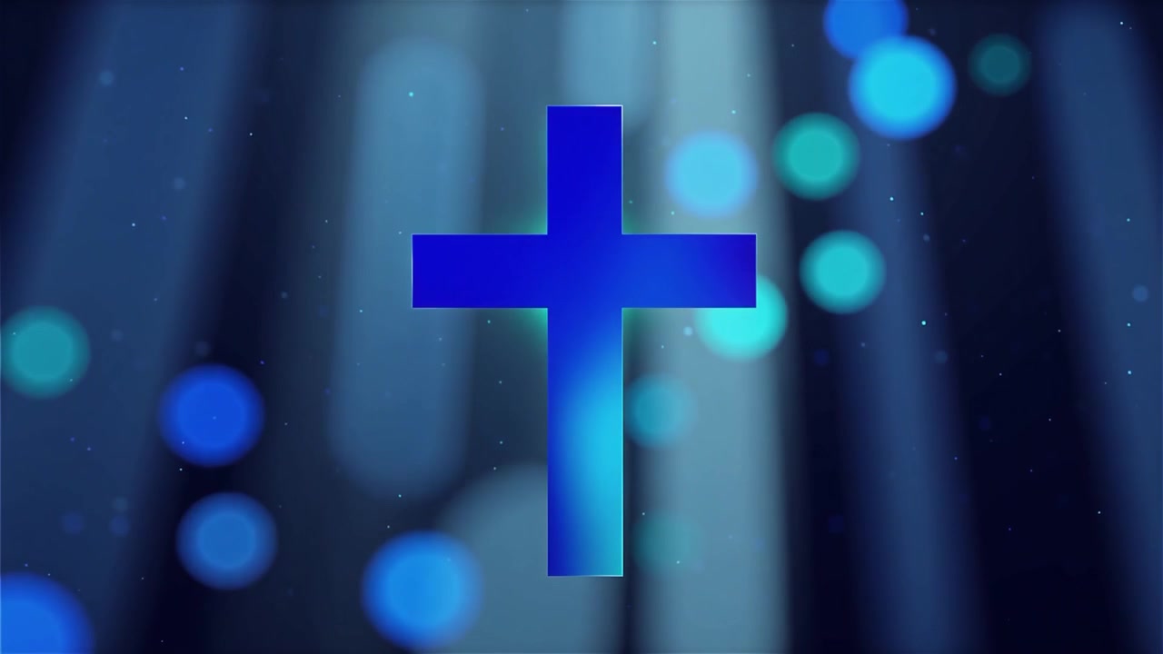 Croce Cristiana Luce Celestiale Sfondo per il Culto.