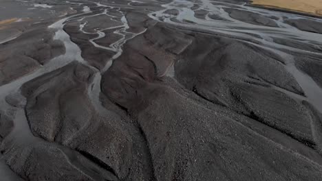 stunning panning shot of patterns in glacial rivers