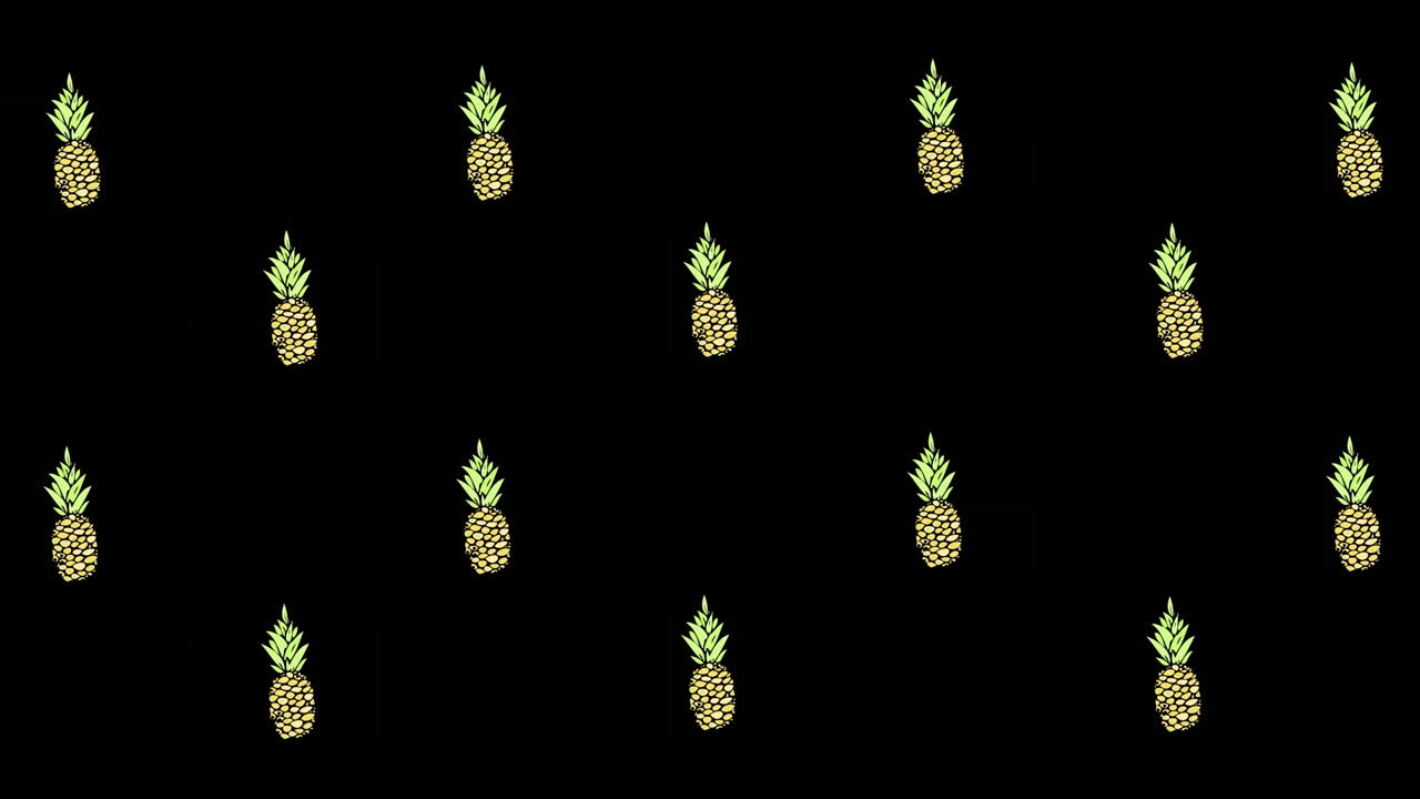 animación de sandías moviéndose sobre un fondo negro con fuegos artificiales