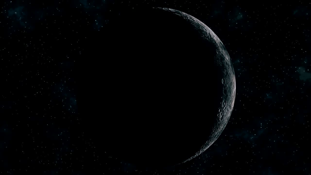 Realistic seamless moon phases through new, crescent, half, gibbous and full