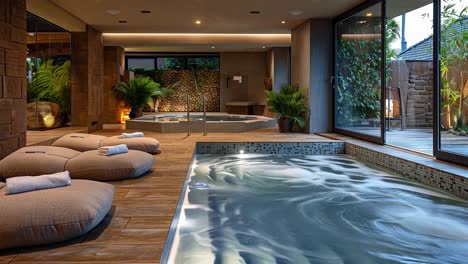 luxurious indoor pool and spa