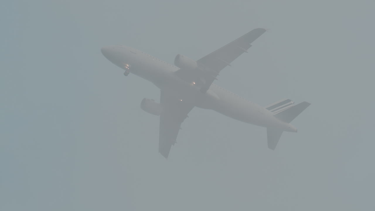 View of an airplane flying in the cloudy sky