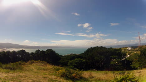 timelapse looking over to the sea in wellington new zealand