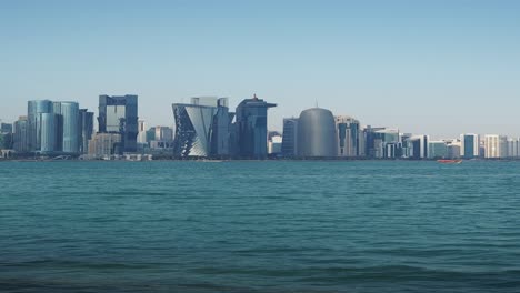 doha skyline from the water