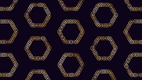 Hexagons-pattern-from-colorful-rings-on-black-gradient