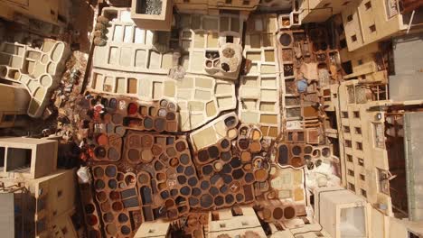 aerial: leather tannery in fez