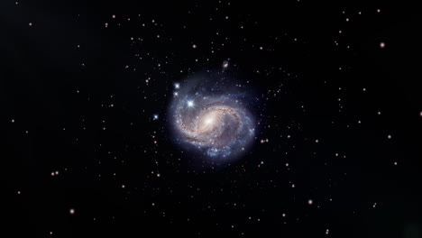 Space-field-with-extremely-distant-galaxies-revealing-the-view-of-the-Majestic-Barred-Spiral