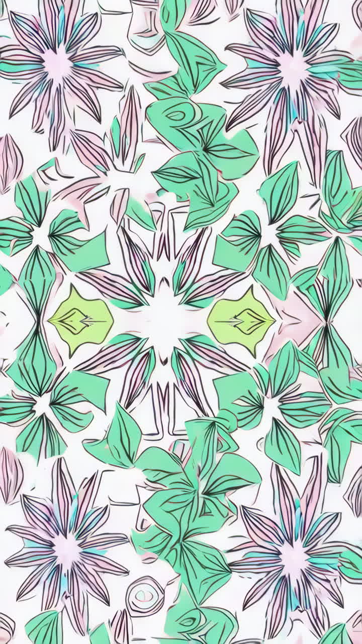 Abstract Pastel Floral Kaleidoscope Pattern