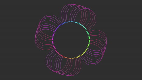 las líneas coloridas tejen un intrincado patrón circular