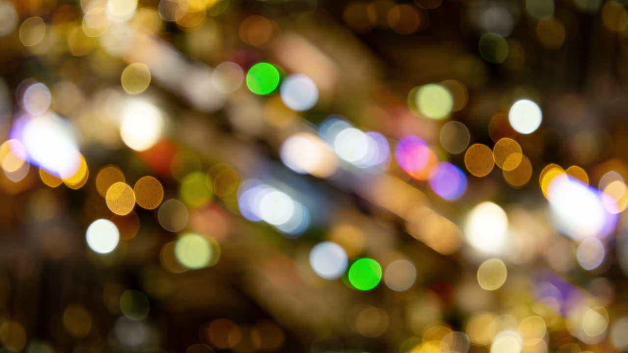 out of focus colourful city lights