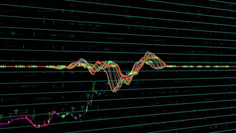 animación del procesamiento de datos financieros y el registro estadístico