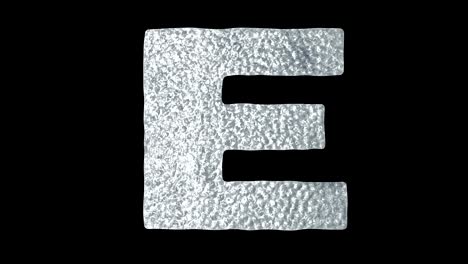 letter e - animated ice water letters concept