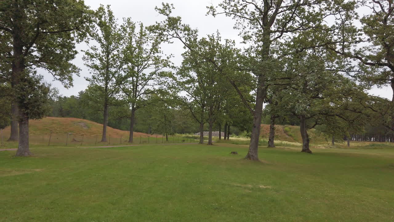 Borre mound cemetery are ancient Burial Mounds from the Viking period