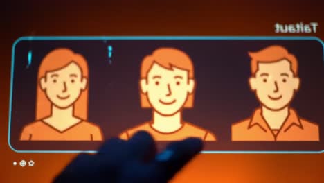 exploring interactive digital interfaces: engaging with visual representations of human connections and networking through touch technology