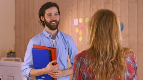 Creative-team-talking-and-smiling