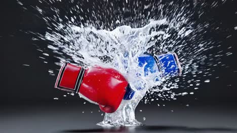 boxing gloves in water splash