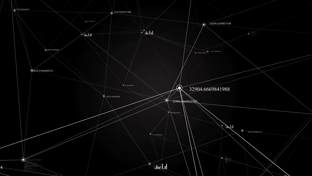 Futuristic technology abstract background. Plexus with numbers. HUD Element.