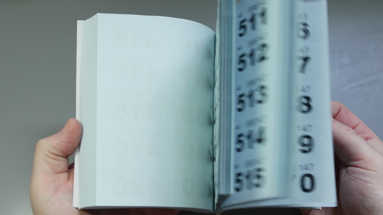 hojeando un libro de boletos de rifa