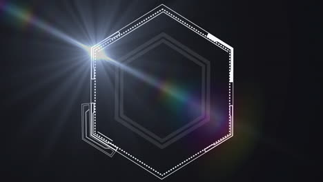 animación de hexágonos sobre puntos de luz