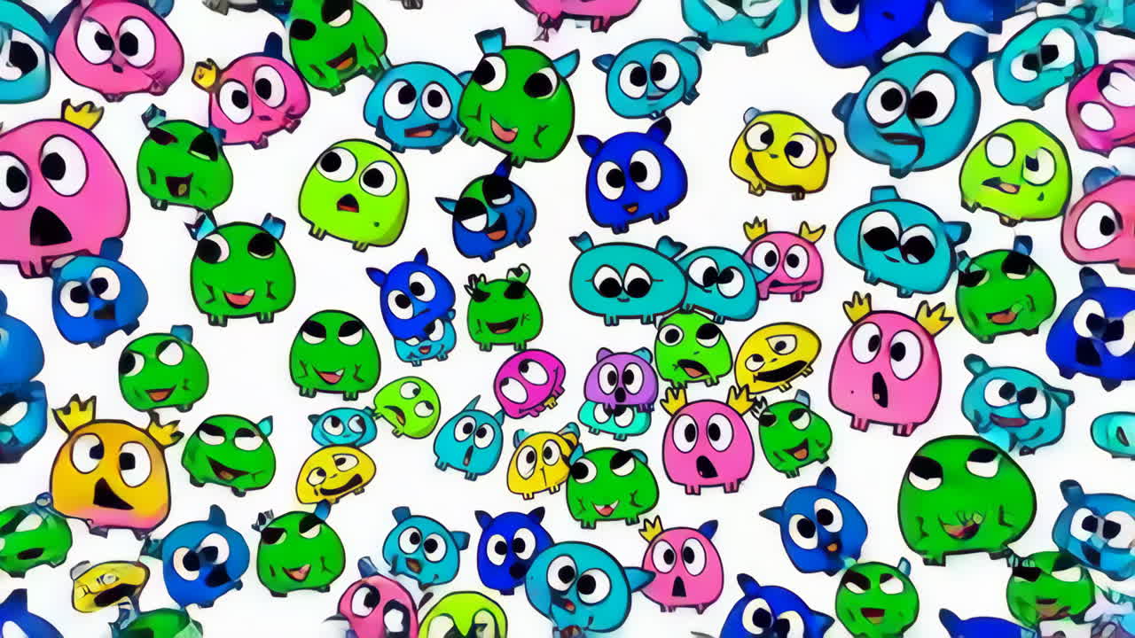 Cute Cartoon Monster Faces