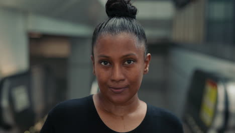 portrait of a woman with her hair in a bun