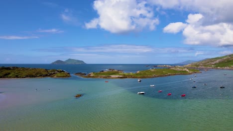 a 4k falling drone shot of derrynane caherdaniel beach co kerry ireland