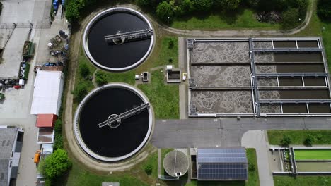 sewage treatment plant - aerial view