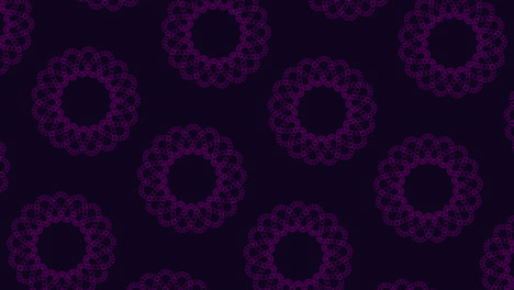 rainbow illusion and abstract flowers pattern on black gradient