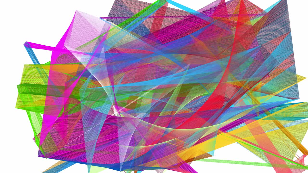 흰색 배경에서 움직이는 스피로 사각형의 추상 다색 페인팅 애니메이션